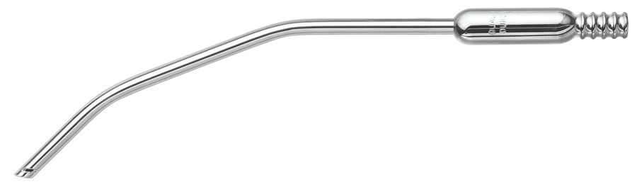 Surgical aspirators made of 3/16" diameter stainless steel. Features double bend, bevel tip & tissue relief.