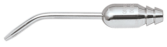 Endodontic aspirator made of 1/8" diameter stainless steel.