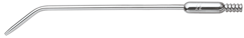Surgical aspirator made of 3/16" stainless steel. Fits surgical tubing. Length = 8 1/2".